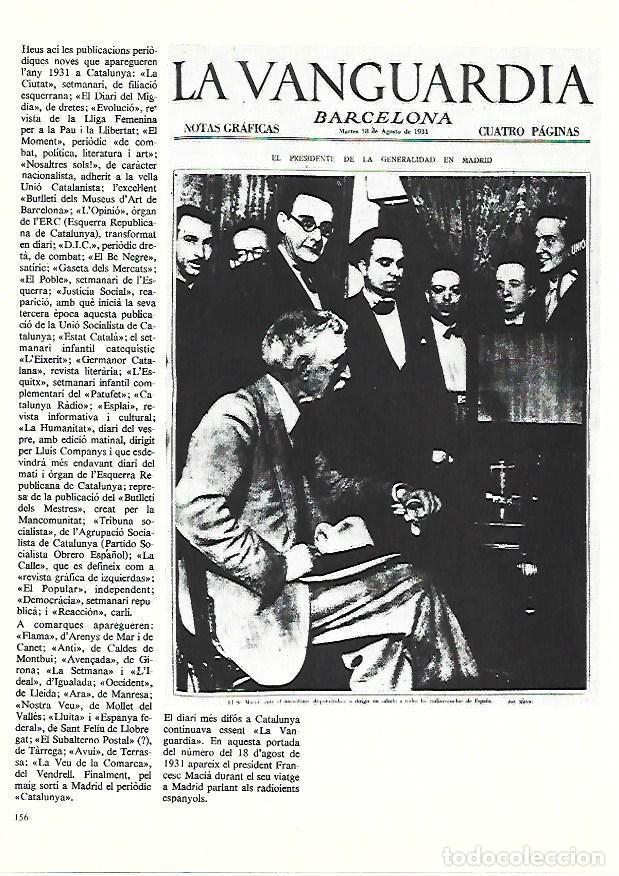 Cartoline: LAMINA 38920: Portada de La Vanguardia el 18 de agosto de 1931 - Edmon Valles