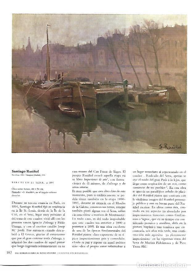 Postales: LAMINA 39006: Barcas en el Sena, por Santiago Rusi&ntilde;ol - VVAA