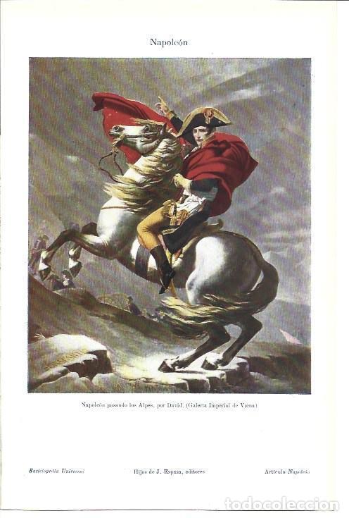 Cartoline: LAMINA ESPASA 40076: Napoleon pasando los Alpes, por David - Varios