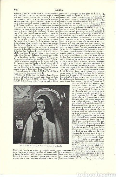 Postcards: LAMINA ESPASA 40234: Santa Teresa, por Juan de la Miseria - Varios