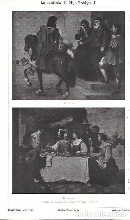Postales: LAMINA ESPASA 39786: La partida y El banquete, por Murillo - Varios