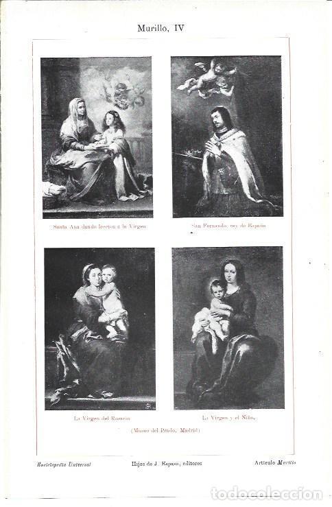 Postales: LAMINA ESPASA 39985: Cuadros de Murillo en el Museo del Prado - Varios