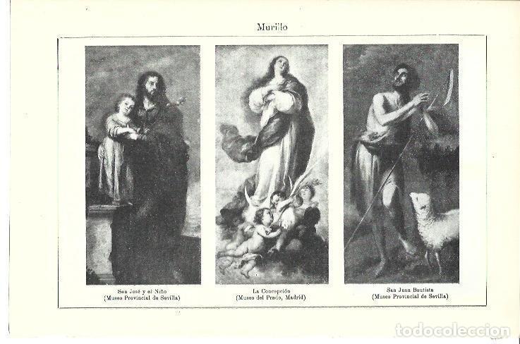 Postales: LAMINA ESPASA 39980: San Jose y el Ni&ntilde;o, Inmaculada y San Juan Bautista, por Murillo - Varios