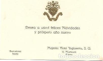 Postales: VARIOS 7074: Felicitacion del Majestic Hotel Inglaterra de Barcelona - NULL