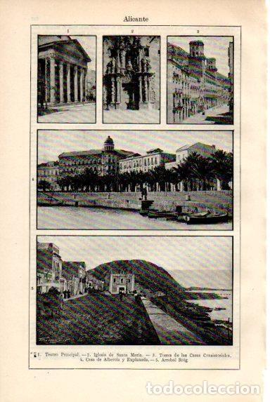 Postais: LAMINA V50536: Vistas de Alicante - Varios