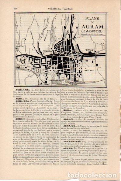 Postkarten: LAMINA ESPASA V52190: Plano de Agram o Zagreb, Croacia - Varios