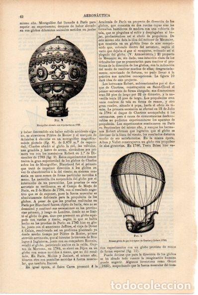 Postais: LAMINA ESPASA V52146: Primer globo de gas hidrogeno de Charles y Robert 1783 - Varios