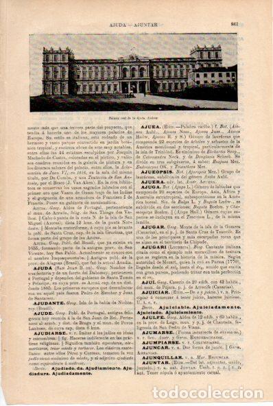 Postales: LAMINA ESPASA V52271: Palacio real de la Ajuda, Lisboa - Varios