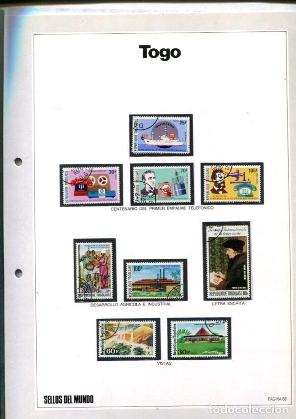 Postales: Sellos del Mundo: hoja numero 068: 9 sellos diversos de Togo