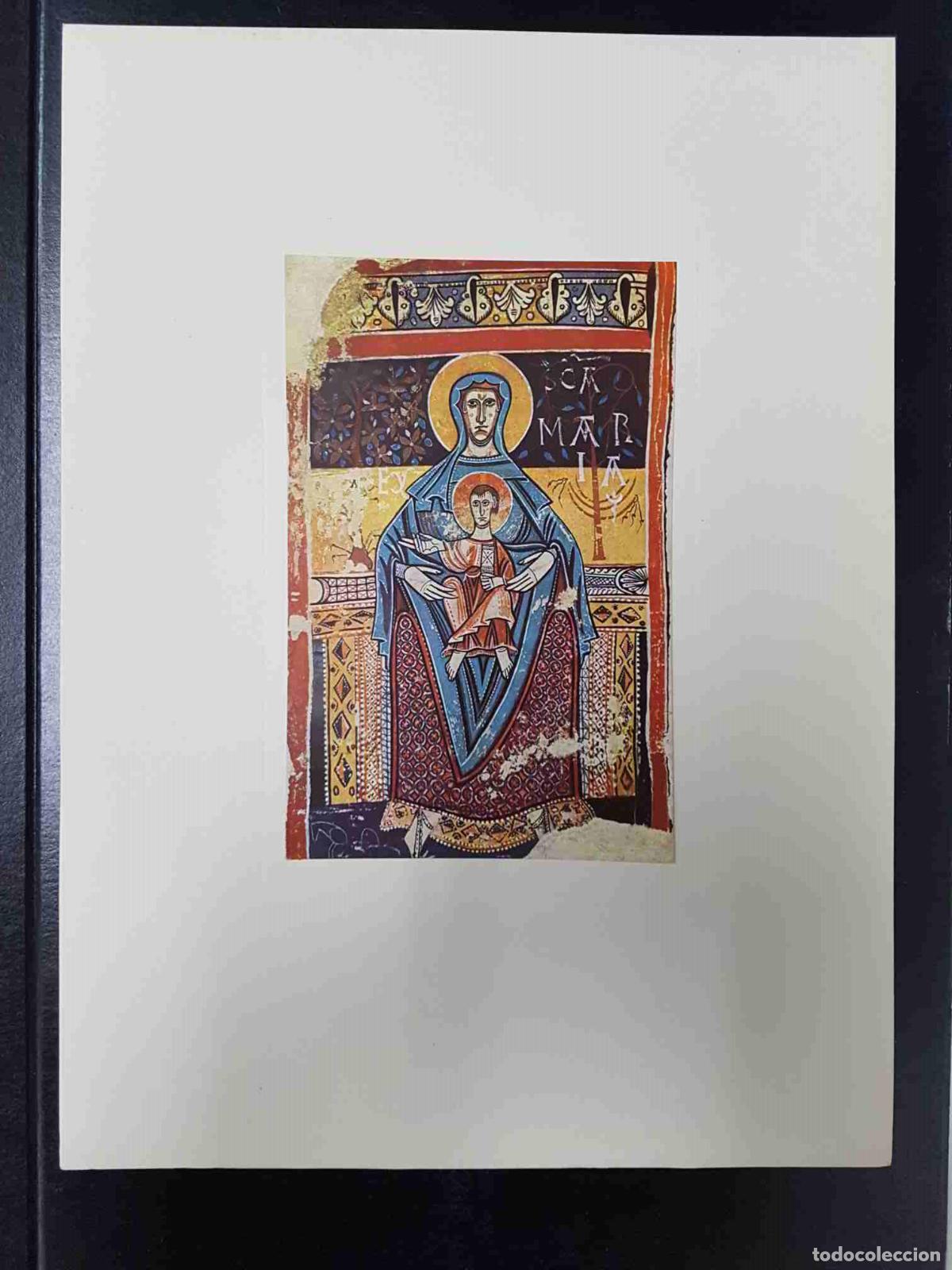 Postales: Lamina Pintura mural del siglo XII: Virgen con Ni&ntilde;o Jesus, iglesia Santa Maria de Sorpe, museo de