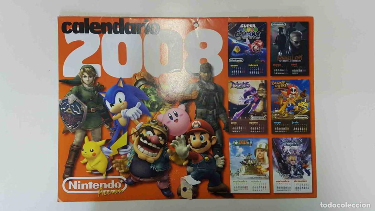 Postales: Calendario 2008 de la revista Nintendo Accion - Mario Kart Wii, Soul Calibur Legends, Super Mario Ga