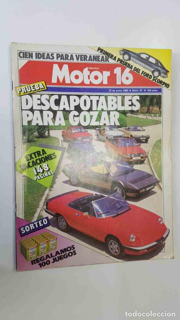 Postales: Revista: Motor 16 num 87, jun 1985. Extra Vacaciones 148 pags - Cien ideas para veranear - NULL