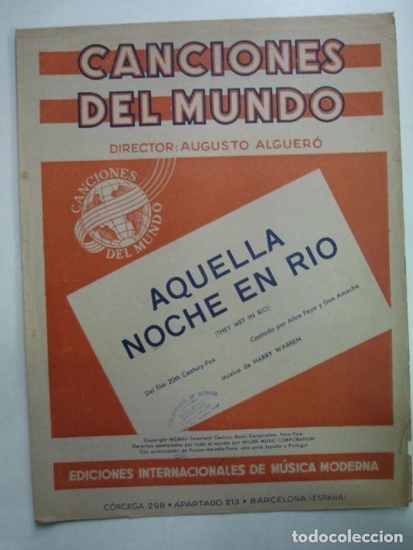 Cartoline: Canciones del Mundo: aquella noche en rio - Augusto Alguero