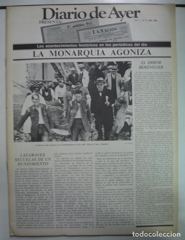 Postales: Diario de Ayer: reproduccion facsimil periodicos epoca entrega numero 3: El Sol, La Nacion - Varios