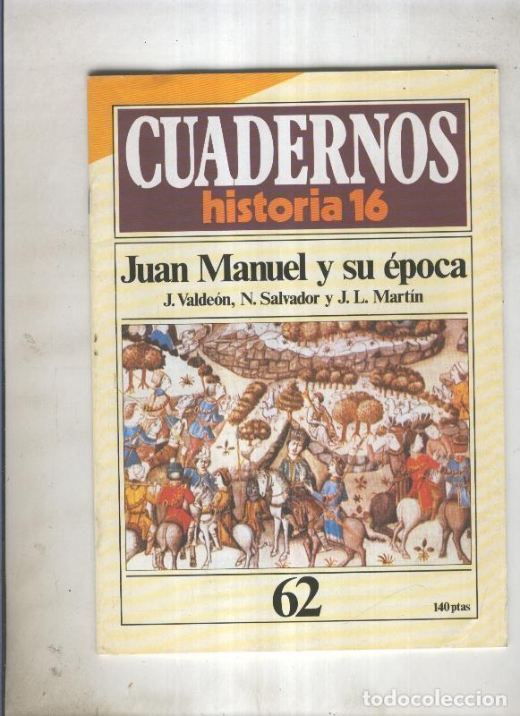 Postkarten: Cuadernos Historia 16 numero 062: Juan Manuel y su epoca - J.Valdeon, N.Salvador y J.L.Martin