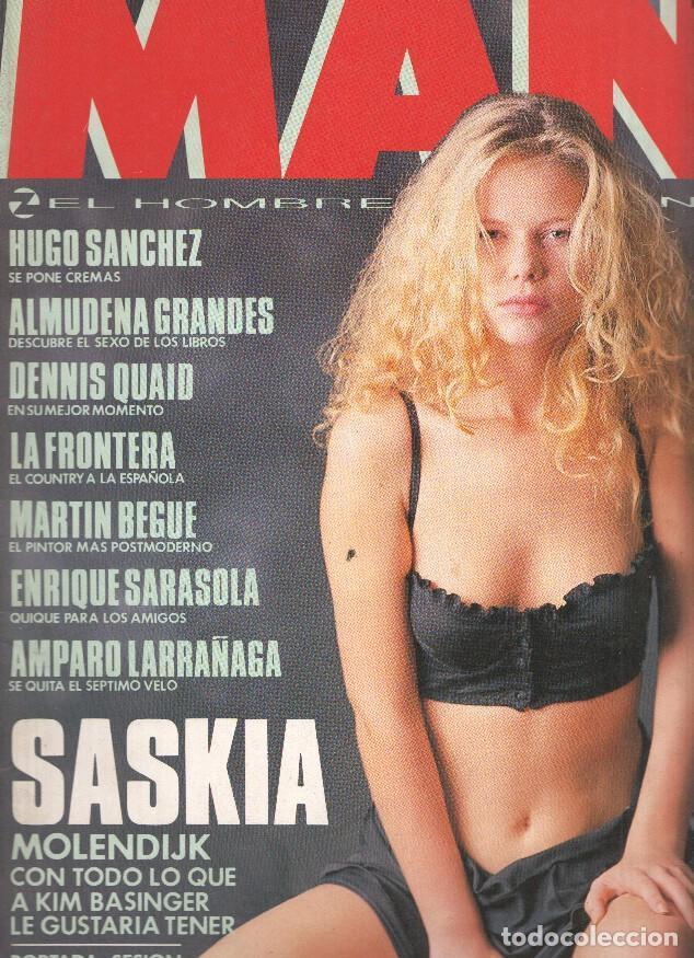 Postcards: Revista MAN, Numero 28, Feb. 1990: Poster SASKIA MOLENDIJK, Amparo Larra&ntilde;aga, Dolly Raoult, Claudia