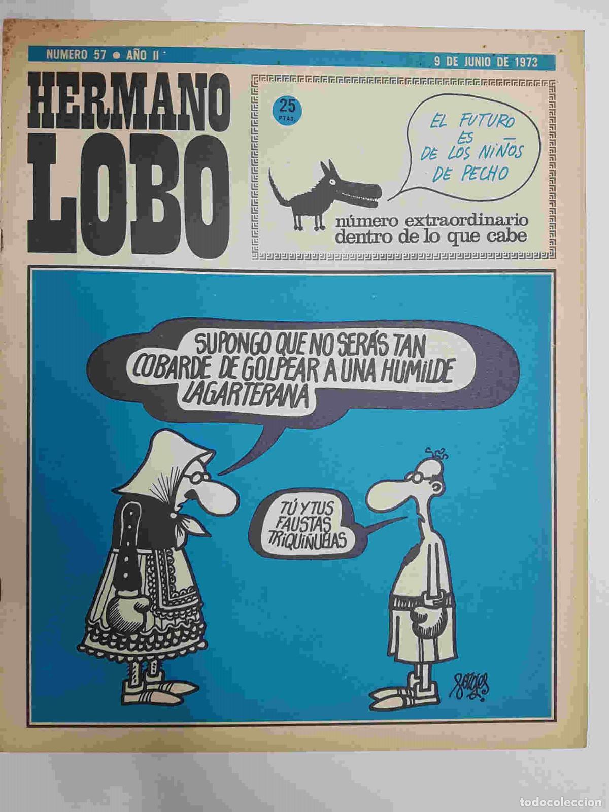 Postales: Hermano Lobo numero 057: portada de Forges, numero extraordinario - Forges-Gila-Summers-etc
