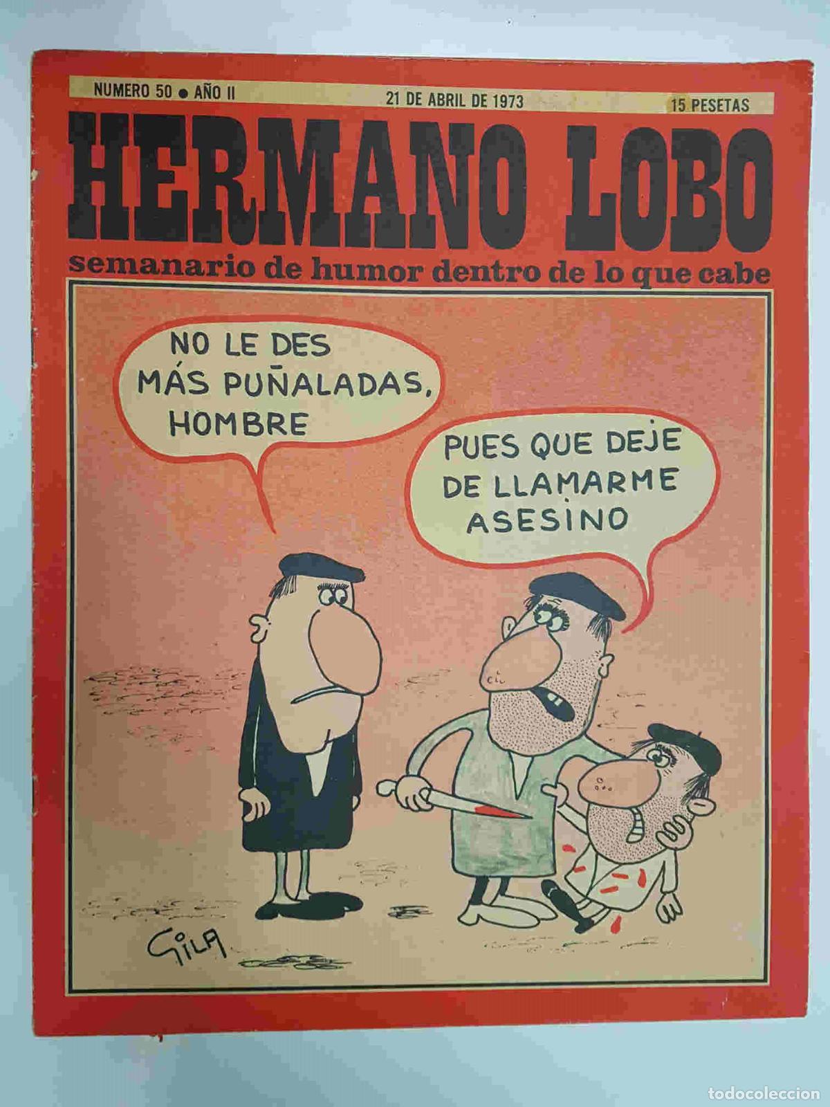 Postales: Hermano Lobo numero 050: portada de Gila (leve raja mitad inferior cubierta con cello en todas las