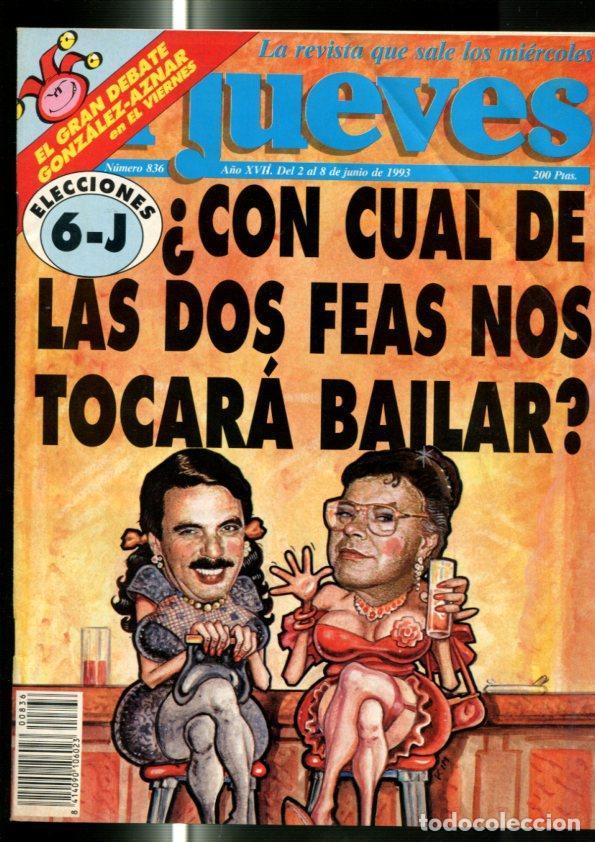 Postales: El Jueves revista semanal numero 0836: Elecciones 6-J pagina central con poster caricatura Pinocho