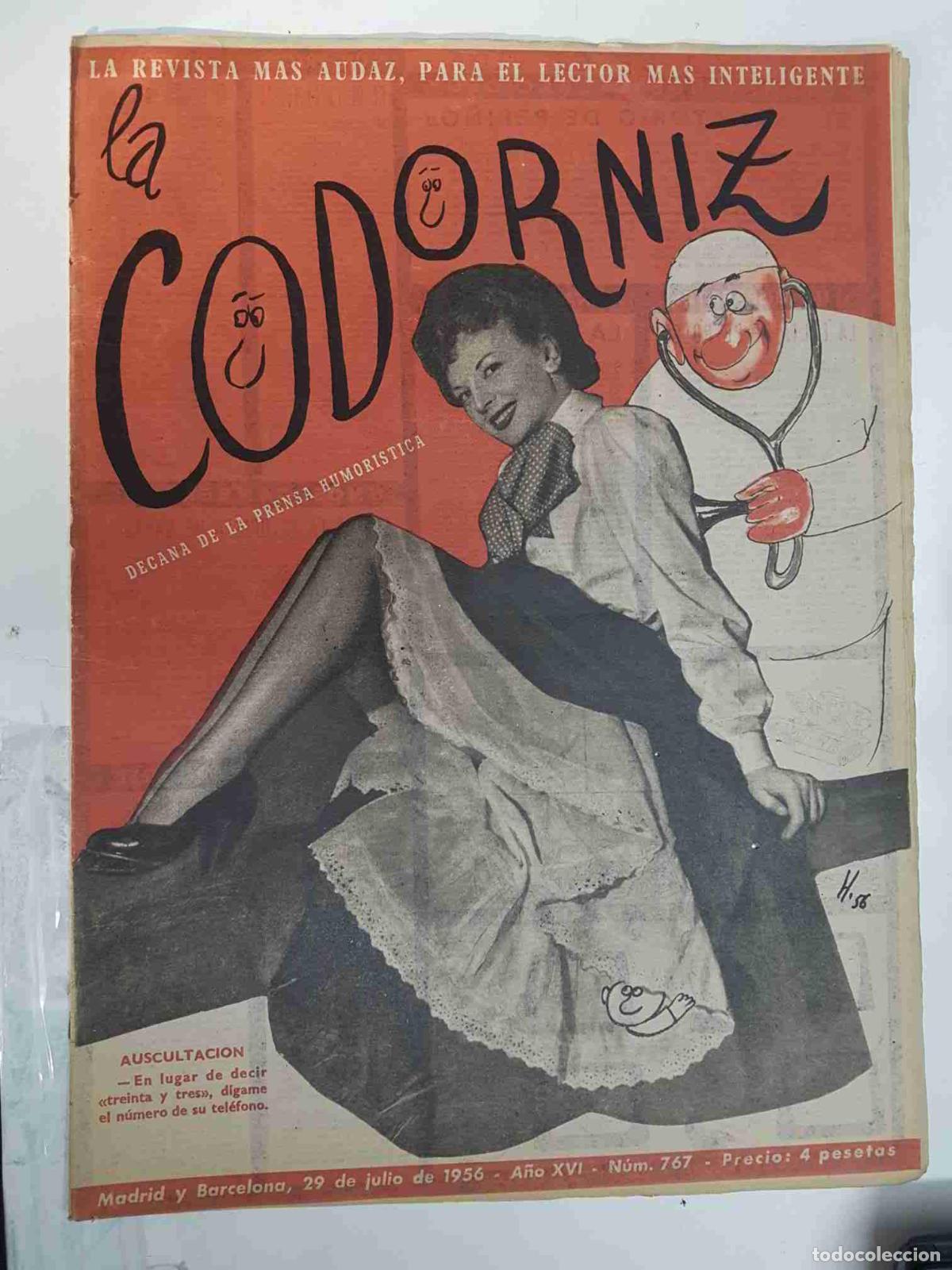 Postales: Revista: La Codorniz numero 0767, 29 de Julio de 1956 a&ntilde;o XVI - Auscultacion