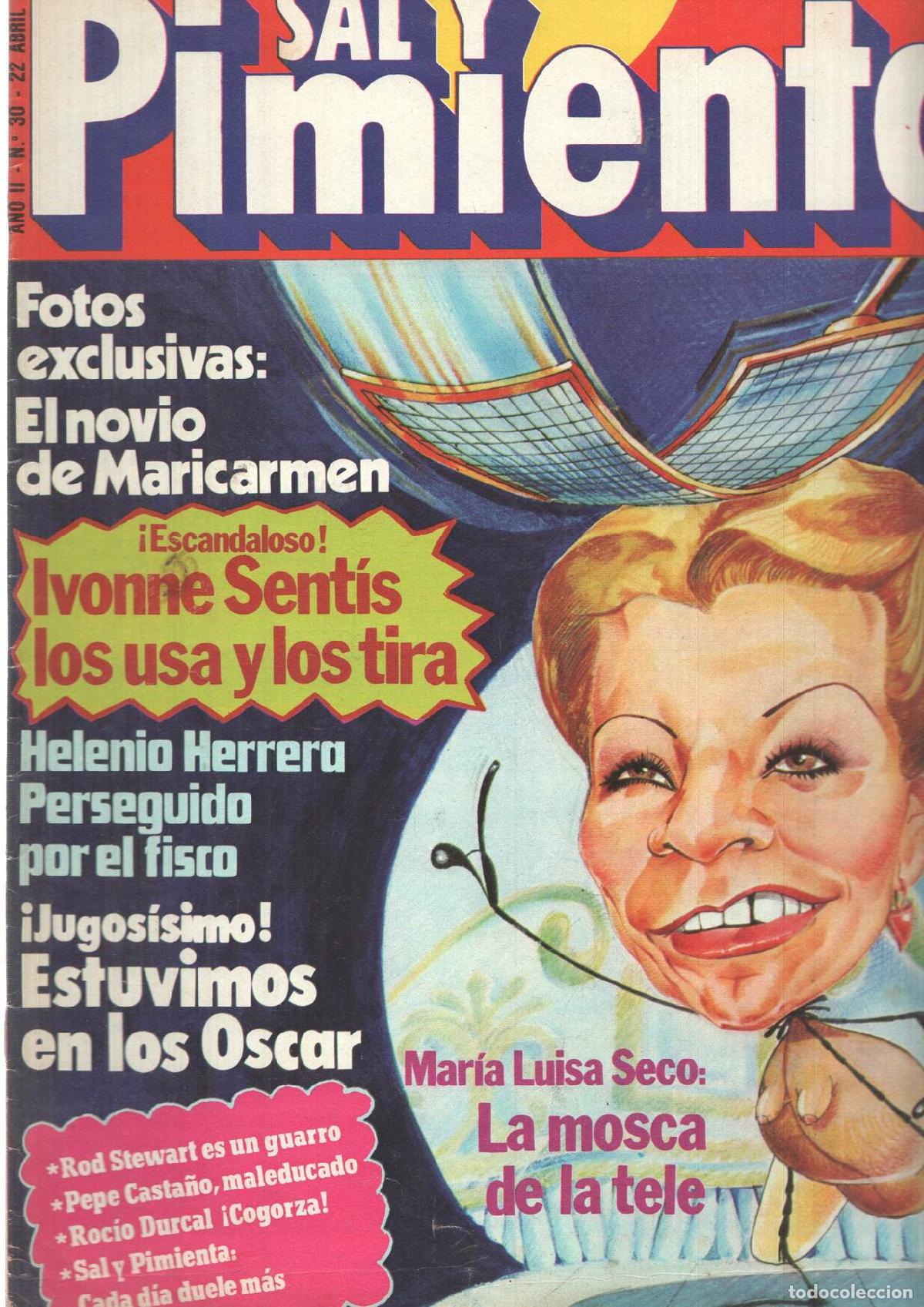 Postais: Revista Sal y Pimienta: num 030, a&ntilde;o II - 22 de abril 80. Helenio Herrera perseguido por el fisco