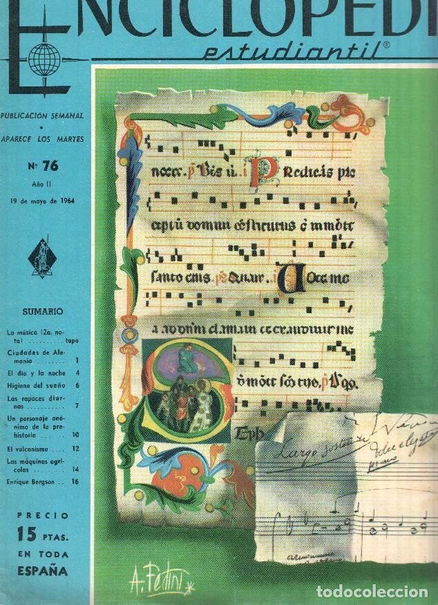Postkarten: Enciclopedia Estudiantil numero 076 (1964). Enrique Bergson, Ciudades de alemania, Las rapaces diurn