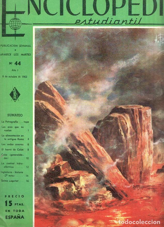 Postcards: Enciclopedia Estudiantil numero 044 (1963): Selma Lagerlof, El huevo de colon, Inglaterra - varios