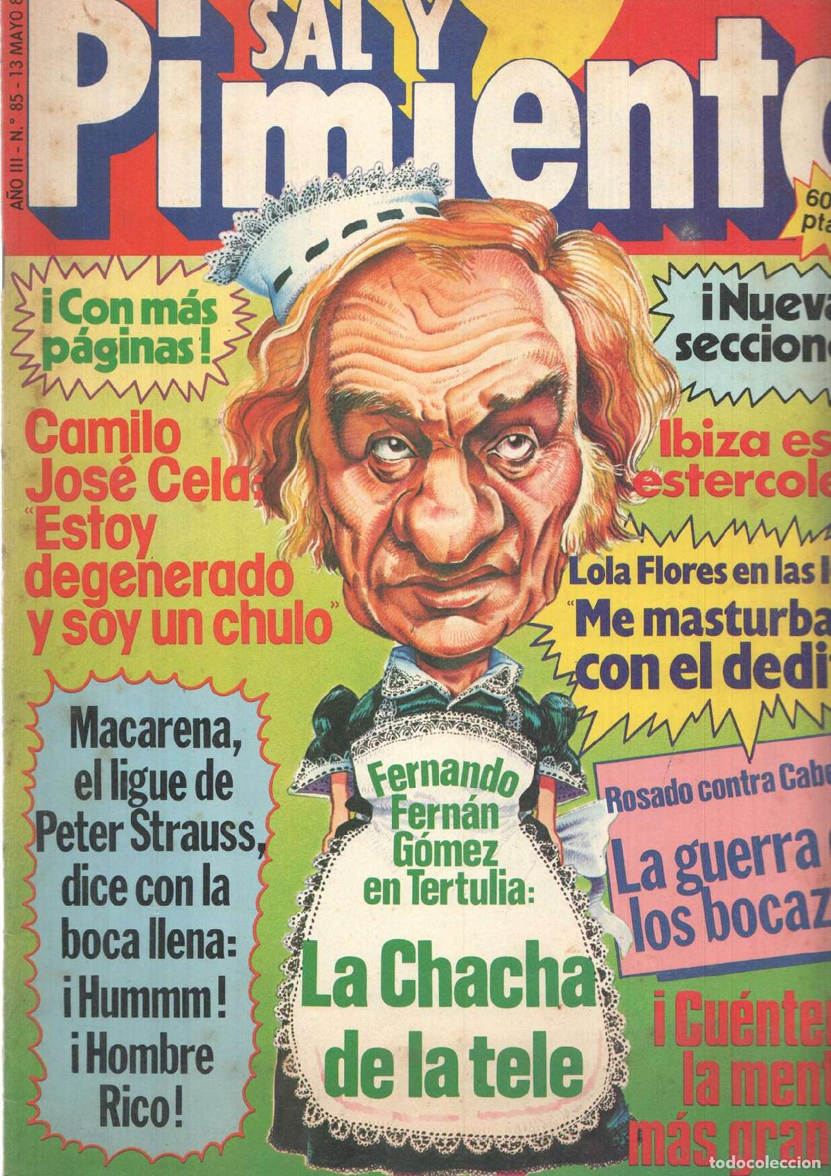 Postkarten: Revista Sal y Pimienta: num 085, a&ntilde;o III - 13 de mayo 81. Camilo Jose Cela: Estoy degenerado y soy u