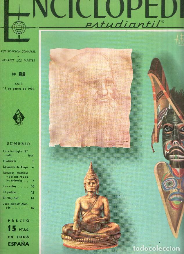 Cartoline: Enciclopedia Estudiantil numero 088 (1964): Juan Ruiz de Alarcon, El rey sol, El Misisipi, La guerra