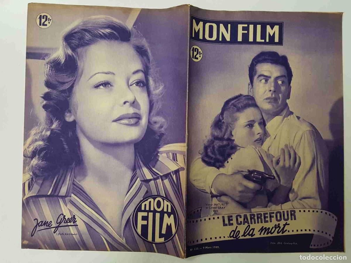 Postais: Revista: Mon Film num 133, Mars 1949 - Le carrefour de la mort. Portada: Victor Mature et Coleen Gra