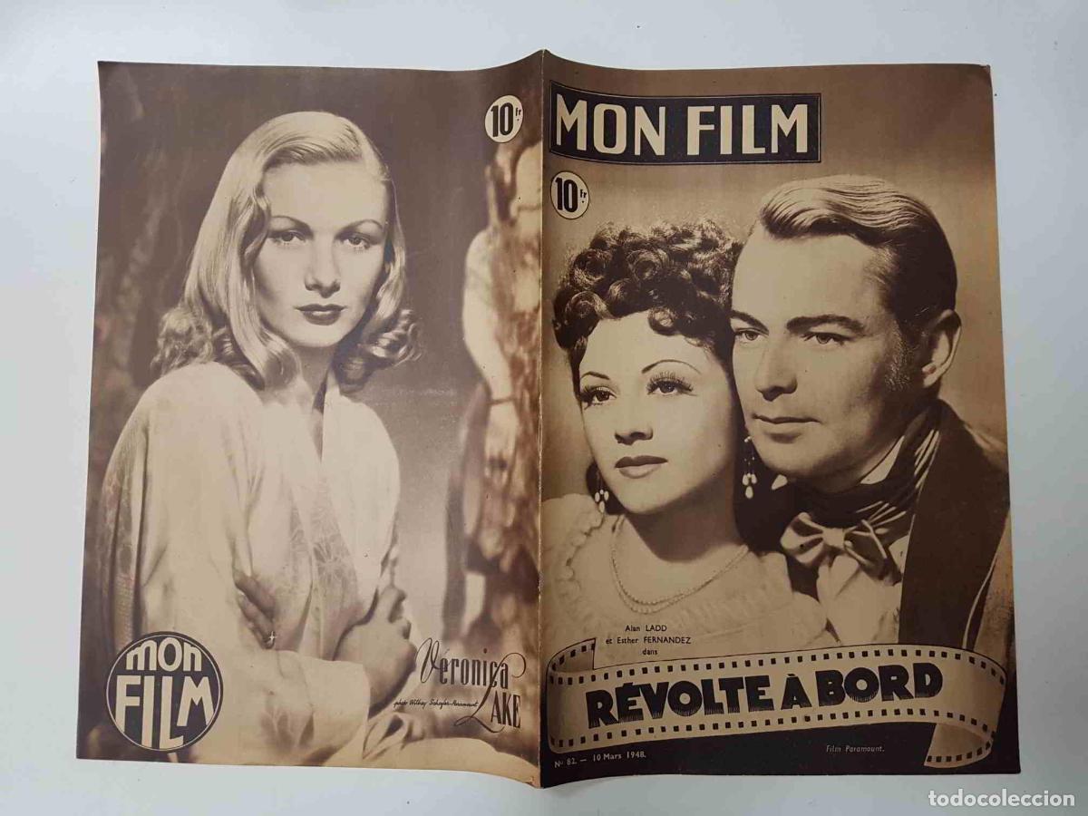 Cartoline: Revista: Mon Film num 082, Mars 1948 - Revolte a bord. Portada: Alan Ladd, Esther Fernandez