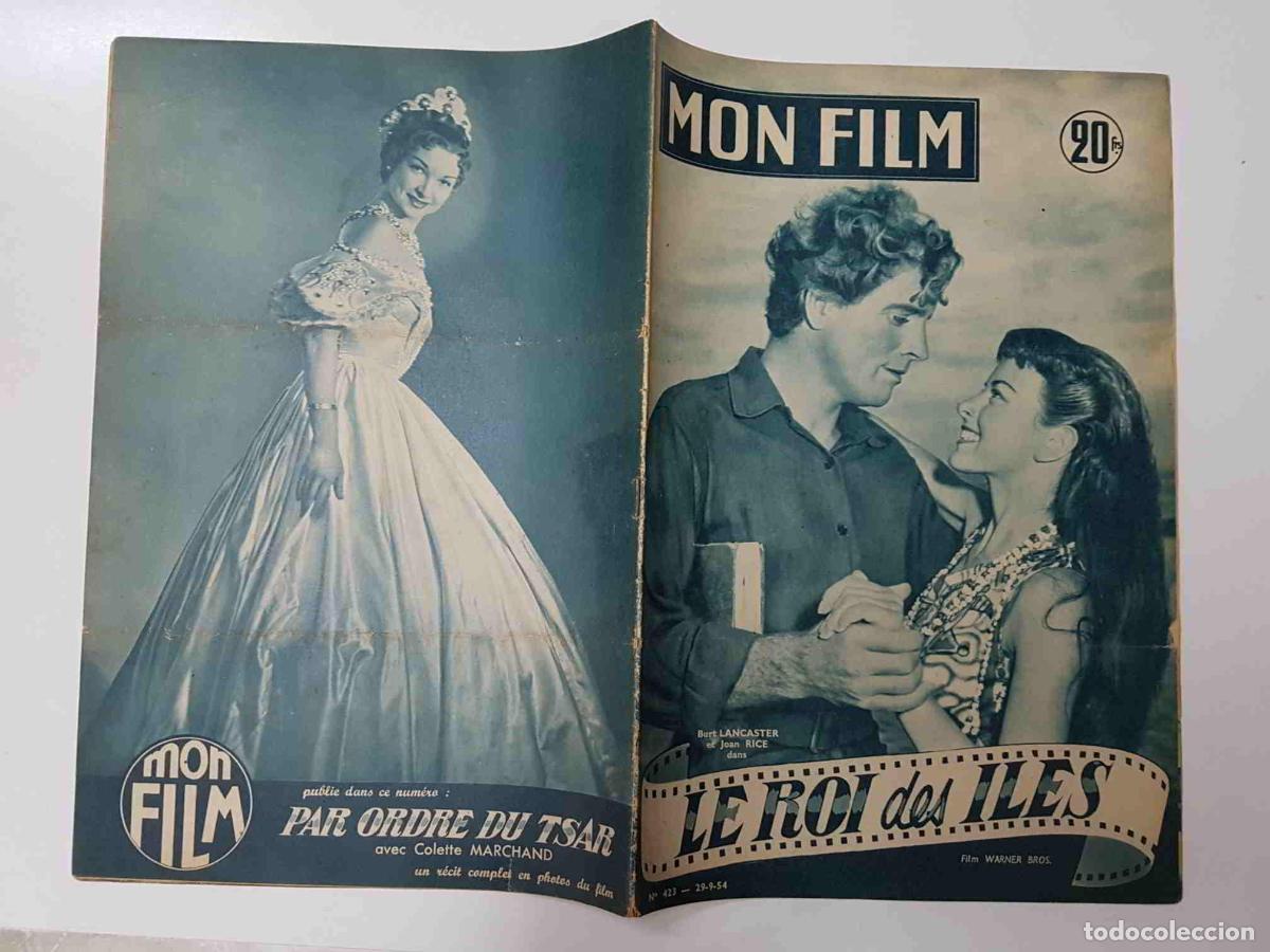 Cartes Postales: Revista: Mon Film num 423, 29-9-54. Le roi des iles. Portada: Burt Lancaster et Joan Rice