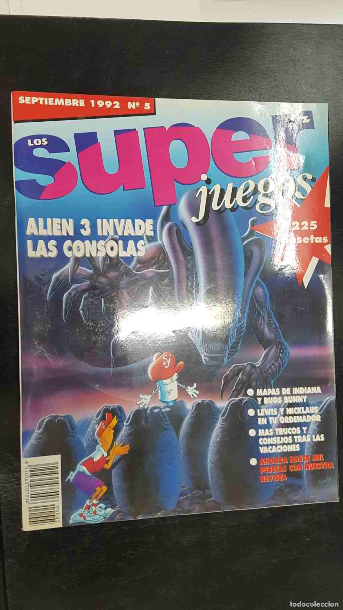 Postais: revista: Los Super Juegos num 005 - sept 1992. Alien 3, Mapas de Indian y Bugs Bunny
