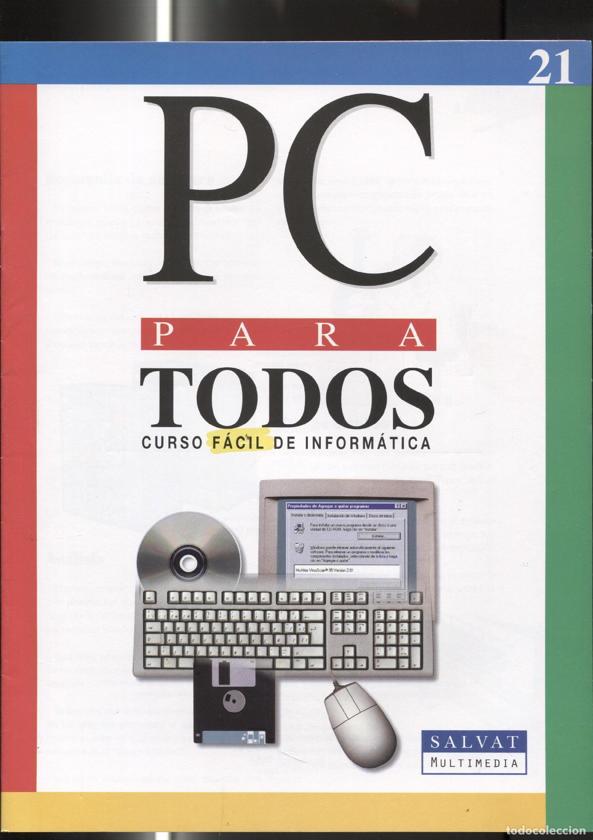 Postales: Fasciculo numero 21 del curso facil de informatica PC PARA TODOS - varios