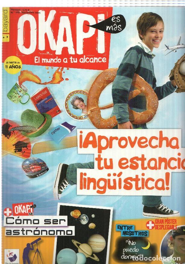Postales: revista Okapi: num 109 nov 2011. Gran poster: Rafa Nadal, EnFoco: Las aventuras de Tintin, en portad