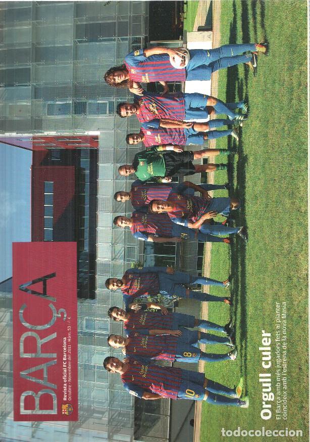 Postales: Bar&ccedil;a num 53, Nov 2011: Revista oficial del FC Barcelona - Arribada de Cesc, fotos del primer dia