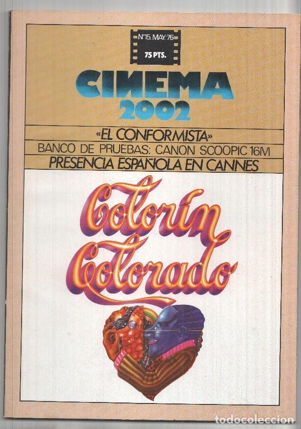 Cartoline: Revista Cinema 2002: num 15 may. 76: Presencia espa&ntilde;ola en Cannes. Banco de pruebas Canon Scoopic 16