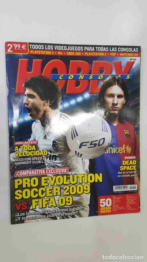 Postales: Hobby Consolas: num 205, nov 2008 . Comparativa PES 2009 vs Fifa 09, Avance Dead Space - NULL