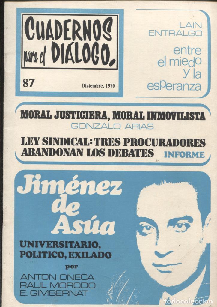 Cartoline: Cuadernos para el dialogo numero 087: Jimenez de Asua, El legado de Gamal Abdel Nasser - Varios