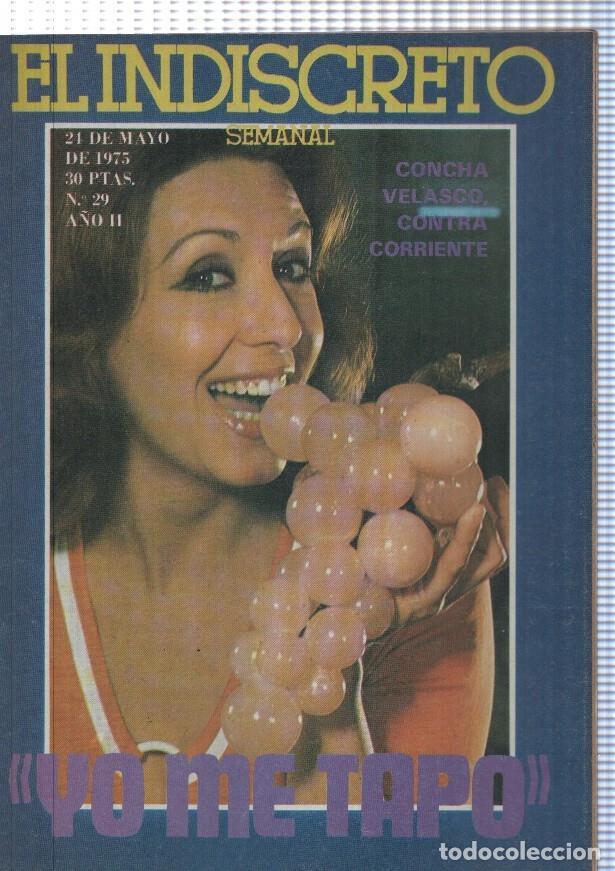Postales: El Indiscreto numero 29,21 mayo 1975, revista semanal: Concha Velasco contra - Varios