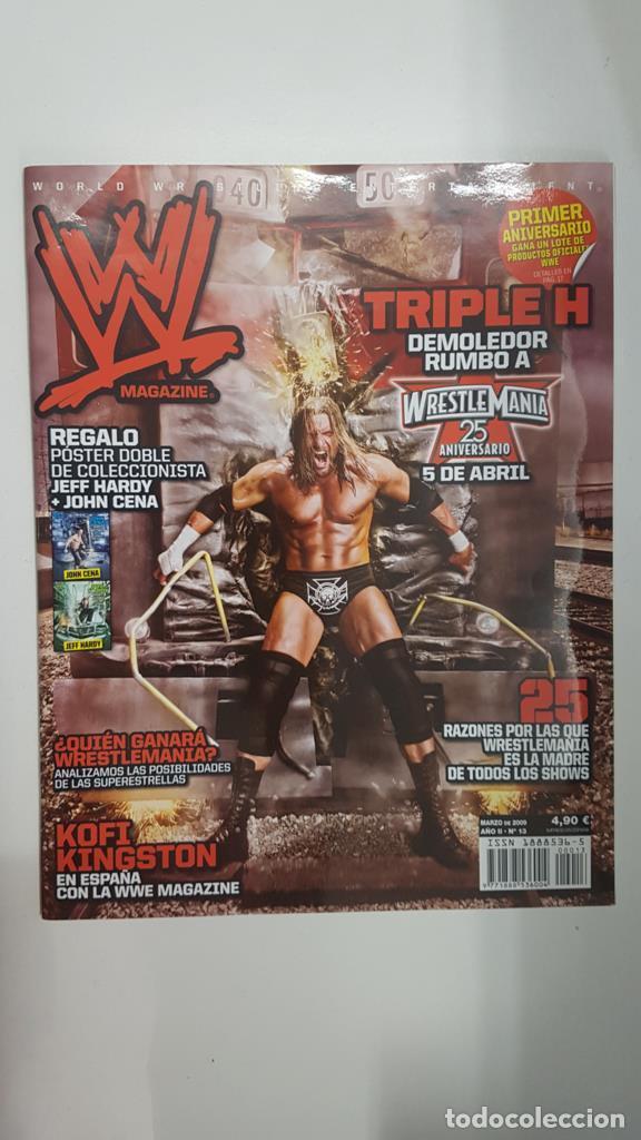 Postales: Revista lucha libre: WWE Magazine a&ntilde;o II num 13, marzo 2009. Poster doble de coneccionista Jeff Hard
