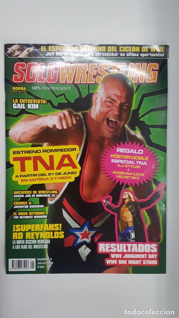 Postales: Revista lucha libre: Solowrestling numero 5, julio 2008. Poster doble Especial TNA A.J Styles + Ange