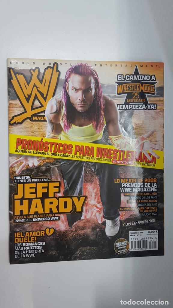 Postales: Revista lucha libre: WWE Magazine a&ntilde;o II num 12, febrero 2009 . Poster doble de Jeff Hardy + mejor f