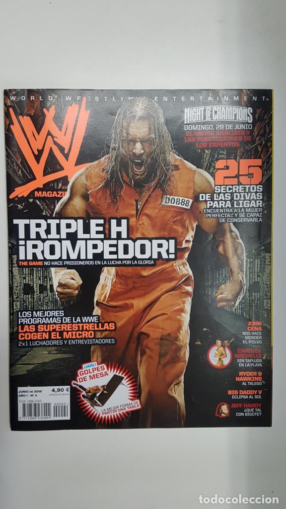 Postales: Revista lucha libre: WWE Magazine a&ntilde;o I num 4, junio 2008. Poster Night of Champions. Entrevista con