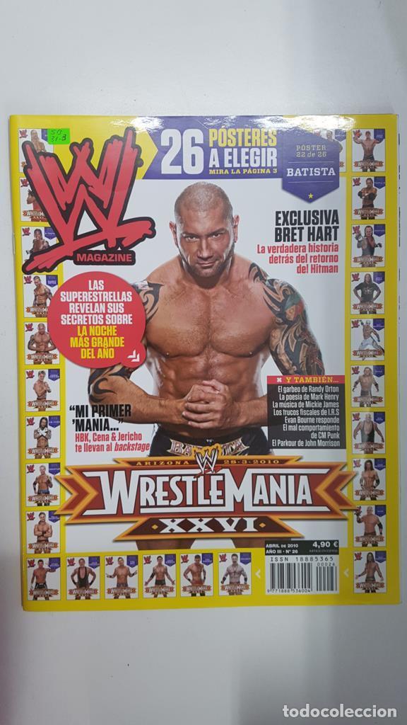 Postales: Revista lucha libre: WWE Magazine a&ntilde;o III num 26, abril 2010. Algunos articulos: Exclusiva Bret Hart