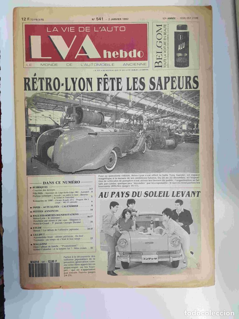 Postales: Revista, Magazine: La Vie de l'Auto LVA hebdo num 541, 2 janvier 1992 - Retro-Lyon Fete les sapeurs