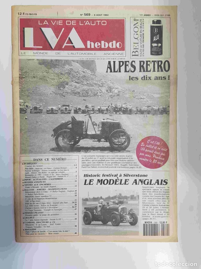 Postales: Revista, Magazine: La Vie de l'Auto LVA hebdo num 569, 6 aout 1992 - Alpes Retro les dix ans! - NULL