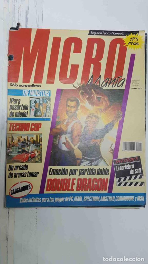 Postales: Revista Micromania Segunda Epoca num 11, A&ntilde;o V, abril 1989 - Tema de la portada Double Dragon. Entre