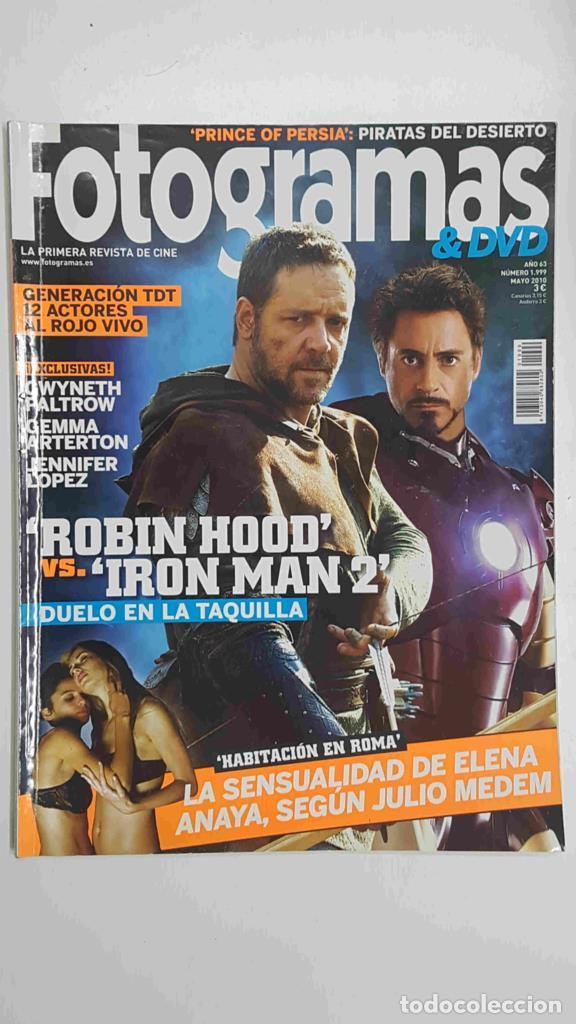 Postales: Revista Fotogramas & DVD: numero 1999 / a&ntilde;o 63, mayo 2010 - Portada Robin Hood vs Iron Man 2 - vario