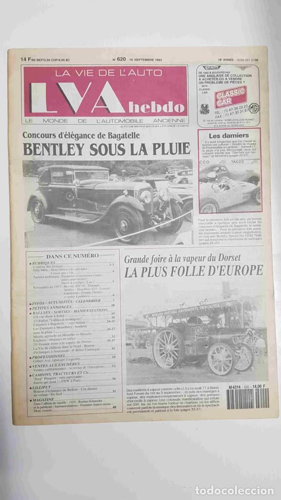 Postales: Revista, Magazine: La Vie de l'Auto LVA Hebdo num 620, 16 septembre 1993 - Concours d'&eacute;l&eacute;gance de Ba